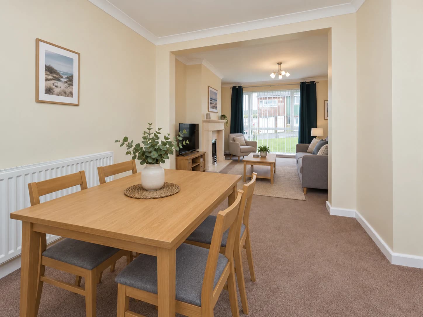 Open dining and living spaces at Sherburn